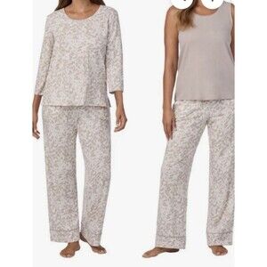 New Carole Hochman Cream 3-Piece Camo Pajama PJ Set Size Large NWT